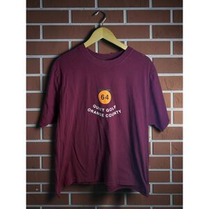 Quiet Golf Orange County 64 Graphic T Shirt Men's Large Burgundy Cotton Tee